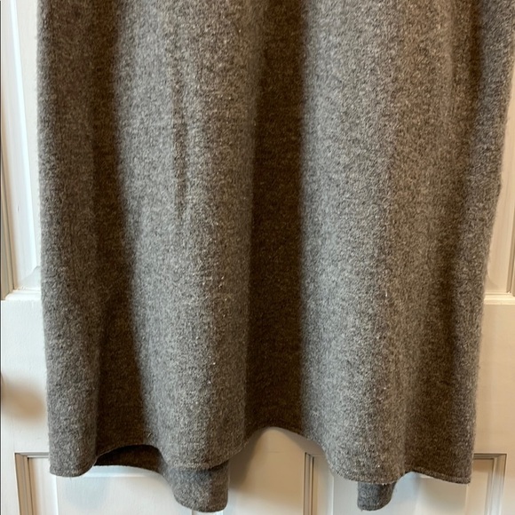 Raffi Greige Wool Yak Long Open Front Shrug with Waterfall Collar - Size Small - Picture 13 of 15